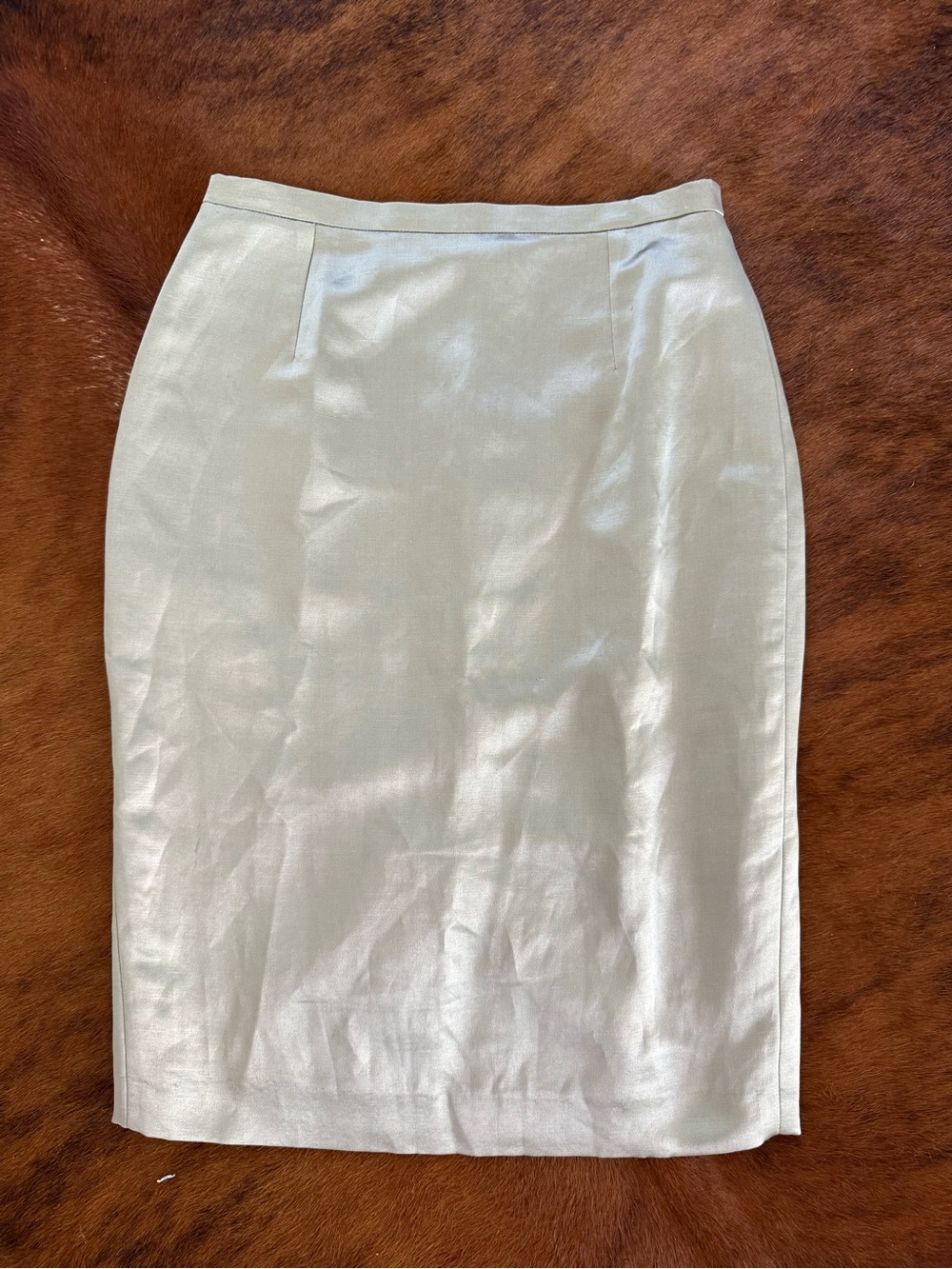 Celine Ivory Satin Pencil Skirt